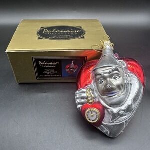 KURT ADLER POLONAISE WIZARD OF OZ TIN MAN WITH HEART CLOCK ORNAMENT AP121 5.5"